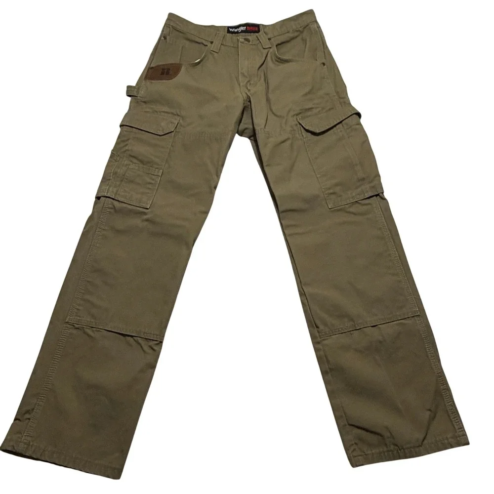 Wrangler Riggs Workwear Mens Bark Brown Ripstop Cargo Pants 3W060BR 30x30
